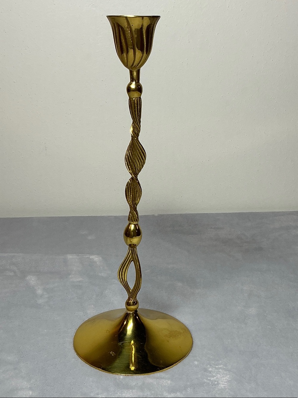 Anthropologie Gold Twisted Metal Candle Holder